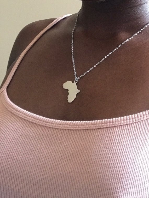 Trendy Africa Map Choker Necklace For Woman Gold Sliver Color Boho Simple Pendants Necklaces Female Jewelry Gifts New