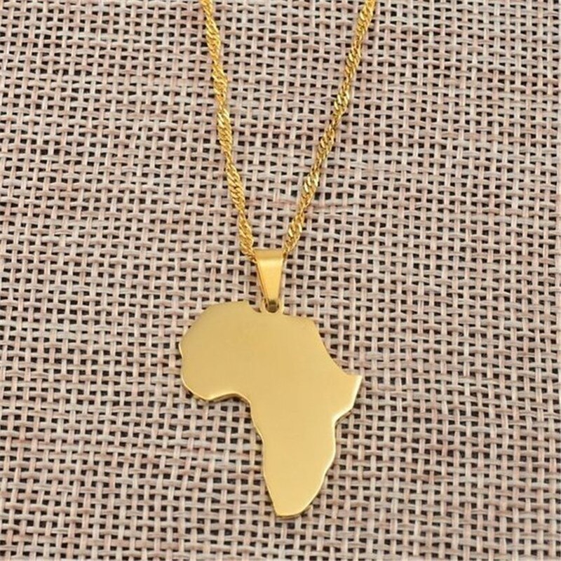 Trendy Africa Map Choker Necklace For Woman Gold Sliver Color Boho Simple Pendants Necklaces Female Jewelry Gifts New