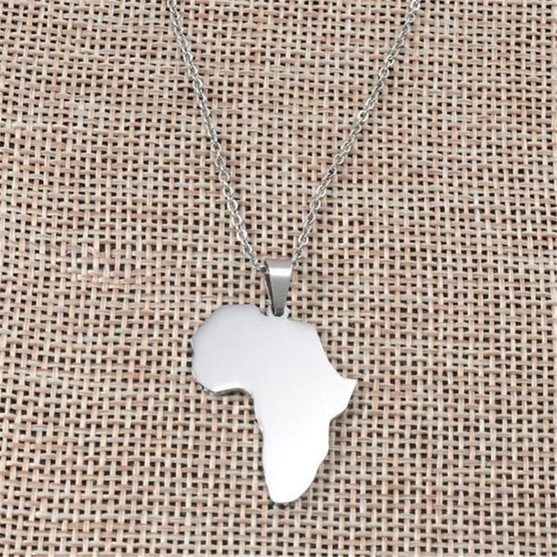 Trendy Africa Map Choker Necklace For Woman Gold Sliver Color Boho Simple Pendants Necklaces Female Jewelry Gifts New
