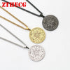 Trendy Angel Magic Array Pendant Necklace Men Scripture Seals Totem Runes Lucky Jewelry Vintage Stainless Steel Chain Necklace