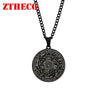 Trendy Angel Magic Array Pendant Necklace Men Scripture Seals Totem Runes Lucky Jewelry Vintage Stainless Steel Chain Necklace