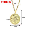 Trendy Angel Magic Array Pendant Necklace Men Scripture Seals Totem Runes Lucky Jewelry Vintage Stainless Steel Chain Necklace