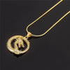 Trendy Animal Dragon Pendant Necklace Men's Necklace Metal Round Dragon Gold Plated Necklace Pendant Accessories Party Jewelry