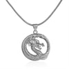 Trendy Animal Dragon Pendant Necklace Men's Necklace Metal Round Dragon Gold Plated Necklace Pendant Accessories Party Jewelry