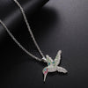 Trendy Animal Hummingbird Pendant Necklace Women's Necklace Bohemian Crystal Inlaid Necklace Pendant Accessories Party Jewelry