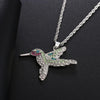 Trendy Animal Hummingbird Pendant Necklace Women's Necklace Bohemian Crystal Inlaid Necklace Pendant Accessories Party Jewelry