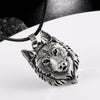 Trendy Animal Wolf Head Pendant Necklace Men's Necklace Vintage Metal Silver Plated Viking Jewelry Wolf Totem Jewelry Accessorie