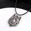 Trendy Animal Wolf Head Pendant Necklace Men's Necklace Vintage Metal Silver Plated Viking Jewelry Wolf Totem Jewelry Accessorie