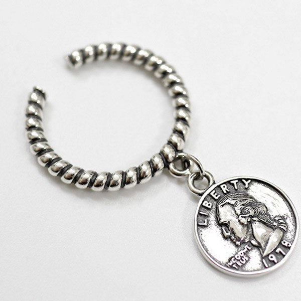 Trendy Authentic 100% 925 Sterling Silver Jewelry Dollar Coin Open Rings for Women Bijoux