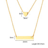 Trendy Bar Heart Layered Choker Necklace Gold Tone Stainless Steel Female Girl Layer Holiday Collar Accessories Jewelry