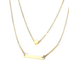 Trendy Bar Heart Layered Choker Necklace Gold Tone Stainless Steel Female Girl Layer Holiday Collar Accessories Jewelry