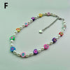 Trendy Beaded Choker Colorful Smiling Beads Boho Imitation Pearls Clavicle Chain Necklace Fo Female Girl Handmade Collar Jewelry