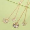 Trendy Big Cubic Zircon Geometric Pendant Necklace For Women Long Sweater Chain Adjustable Necklace Wedding Party Gifts
