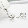 Trendy Big Cubic Zircon Geometric Pendant Necklace For Women Long Sweater Chain Adjustable Necklace Wedding Party Gifts