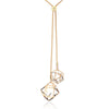 Trendy Big Cubic Zircon Geometric Pendant Necklace For Women Long Sweater Chain Adjustable Necklace Wedding Party Gifts