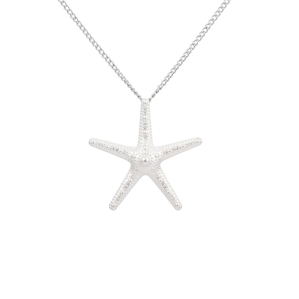 Trendy Big Starfish Pendants Female Necklace Silvery Long Chain Necklaces Jewelry For Women 2022 Gifts 11.11