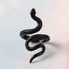 Trendy Black Curved Snake Ring Women's Ring Charm Jewelry Hip Hop Rock Punk Accessories Party Gift  Dropship