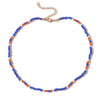 Trendy Blue Orange White Brown Glass Beads Partition Handmade Beaded Chokers Necklaces For Women Unisex Party Jewelry Gifts