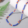 Trendy Blue Orange White Brown Glass Beads Partition Handmade Beaded Chokers Necklaces For Women Unisex Party Jewelry Gifts