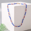 Trendy Blue Orange White Brown Glass Beads Partition Handmade Beaded Chokers Necklaces For Women Unisex Party Jewelry Gifts