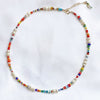 Trendy Bohemian Jewelry Real Freshwater Baroque Pearl Choker Simple Colorful Seed Glass Beads Beaded Necklace for Women