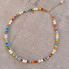 Trendy Bohemian Jewelry Real Freshwater Baroque Pearl Choker Simple Colorful Seed Glass Beads Beaded Necklace for Women