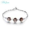 Trendy Bracelet Natural Smoky Crystal Brown Stone Silver Jewelry Bracelet For Women 925 Sterling Silver Jewelry Elegant gift