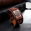 Trendy Charm Wide Leather Bracelet Nordic Viking Rune Flower of Life Men's Bracelet Punk Leather Woven Accessories Party Jewelry