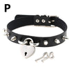 Trendy Chocker Sexy Heart Lock Key Rivets Black Goth Punk Chokers Gothic Choker Necklace for Women Hip Hop Bondage Cosplay