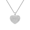 Trendy Crystal Love Heart Pendant Neckalce for Women Stainless Steel Chain Shiny Rhinestone Jewelry Lover Pretty Gift