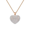 Trendy Crystal Love Heart Pendant Neckalce for Women Stainless Steel Chain Shiny Rhinestone Jewelry Lover Pretty Gift