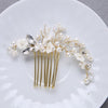 Trendy Crystal Pearl Hair Combs Wedding Bridal Hair Jewelry Ornament Head Piece Decoration Rhinestone Bride Hair Comb