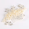 Trendy Crystal Pearl Hair Combs Wedding Bridal Hair Jewelry Ornament Head Piece Decoration Rhinestone Bride Hair Comb