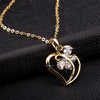 Trendy Cubic Zirconia Butterfly Heart Necklace Pendant Women Gold Color Neck Chain For Women Jewelry collier femme 2022