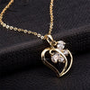 Trendy Cubic Zirconia Butterfly Heart Necklace Pendant Women Gold Color Neck Chain For Women Jewelry collier femme 2022