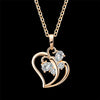 Trendy Cubic Zirconia Butterfly Heart Necklace Pendant Women Gold Color Neck Chain For Women Jewelry collier femme 2022