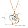 Trendy Cubic Zirconia Butterfly Heart Necklace Pendant Women Gold Color Neck Chain For Women Jewelry collier femme 2022