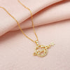 Trendy Cubic Zirconia Butterfly Love Pendant Necklace for Couple Girls Women's Gold Stainless Steel Do Not Fade Necklace Jewelry