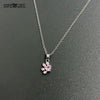 Trendy Cute Rose Gold Bear Paw Dog Cat Claw Pink Necklace shin Cubic Zirconia Footprint Necklaces for Women Love Jewelry