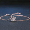 Trendy Cute Rose Gold Bear Paw Dog Cat Claw Pink Necklace shin Cubic Zirconia Footprint Necklaces for Women Love Jewelry