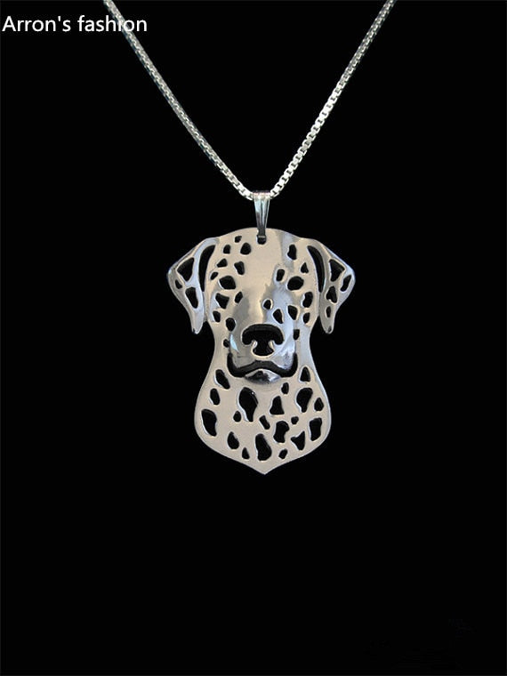 Trendy Dalmatian pendant necklace women  plated silver  dog jewelry statement necklace men cs go online shopping india
