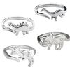 Trendy Dinosaur Rings Long-necked Dragon Stegosaurus Cute Animal Jewelry Toy Open Adjustable for Women Rings Gothic  Accessories