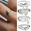 Trendy Dinosaur Rings Long-necked Dragon Stegosaurus Cute Animal Jewelry Toy Open Adjustable for Women Rings Gothic  Accessories