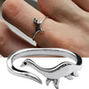 Trendy Dinosaur Rings Long-necked Dragon Stegosaurus Cute Animal Jewelry Toy Open Adjustable for Women Rings Gothic  Accessories