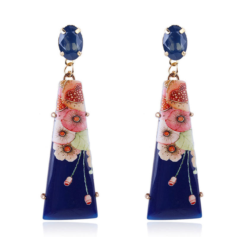 Trendy Earring Drop Earrings S925 Pin Jewelry Printing Resin Retro Vintage Long Women's Fashion Painting Sexy 2020 New ChALkeR