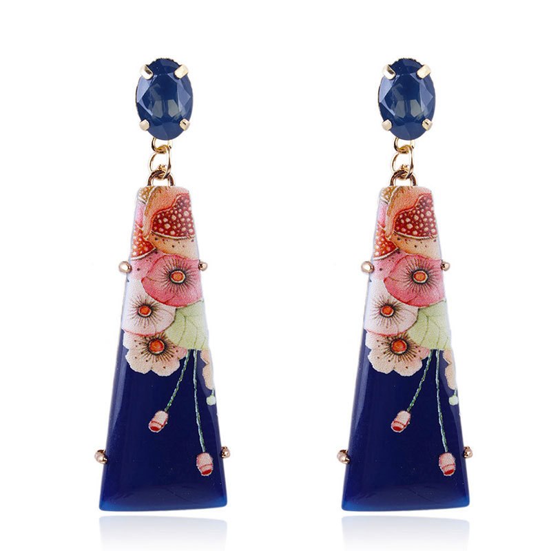 Trendy Earring Drop Earrings S925 Pin Jewelry Printing Resin Retro Vintage Long Women's Fashion Painting Sexy 2020 New ChALkeR