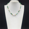 Trendy Elegant Gold Color Green Bead Irregular Pearl Strand Necklace For Women Girl Office Party Anniversary Gorgeous Jewelry