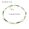 Trendy Elegant Gold Color Green Bead Irregular Pearl Strand Necklace For Women Girl Office Party Anniversary Gorgeous Jewelry