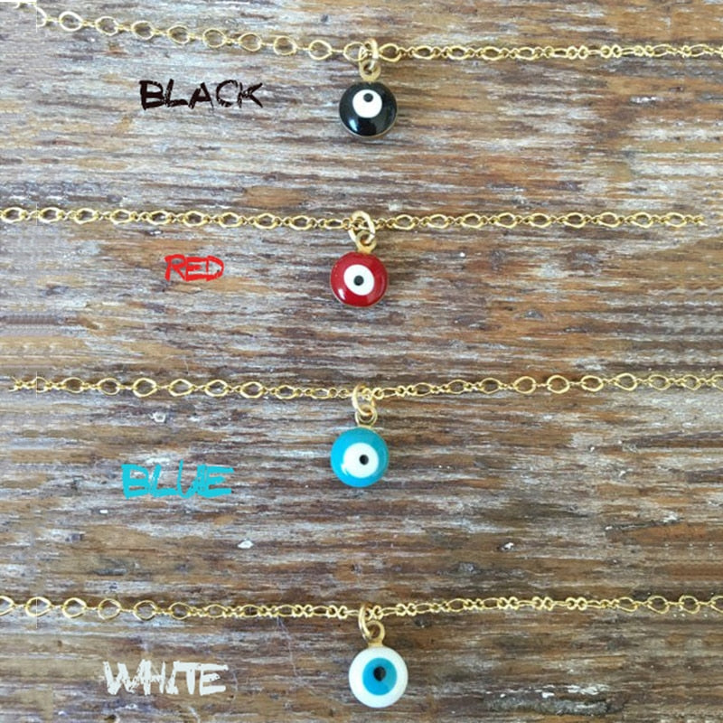 Trendy Evil Eye Choker Necklace Delicate 4 Colors Necklace Pendant On Neck Halloween Festival Jewelry XL255