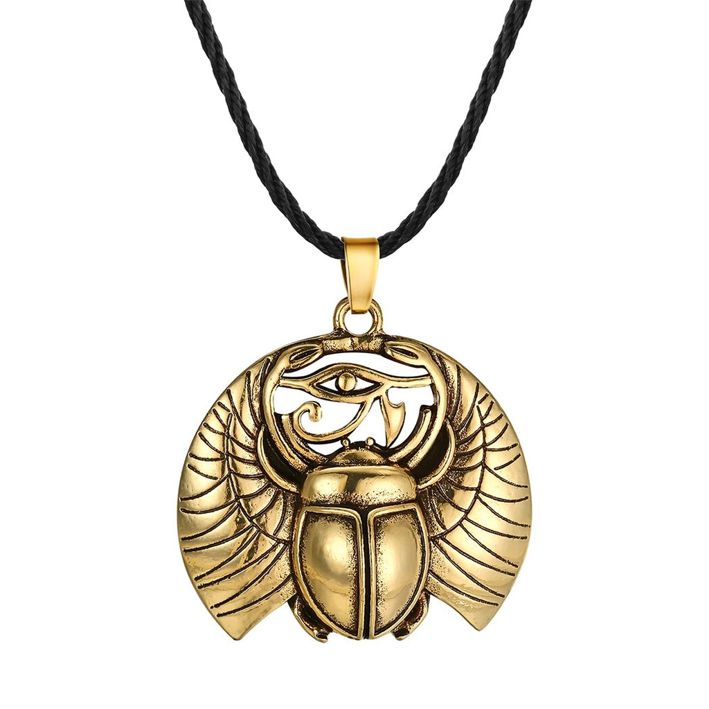 Trendy Eye Of Horus Egypt Pendant Necklace For Women Men Woodland Animal Insect Scarab Necklace Vintage Jewelry